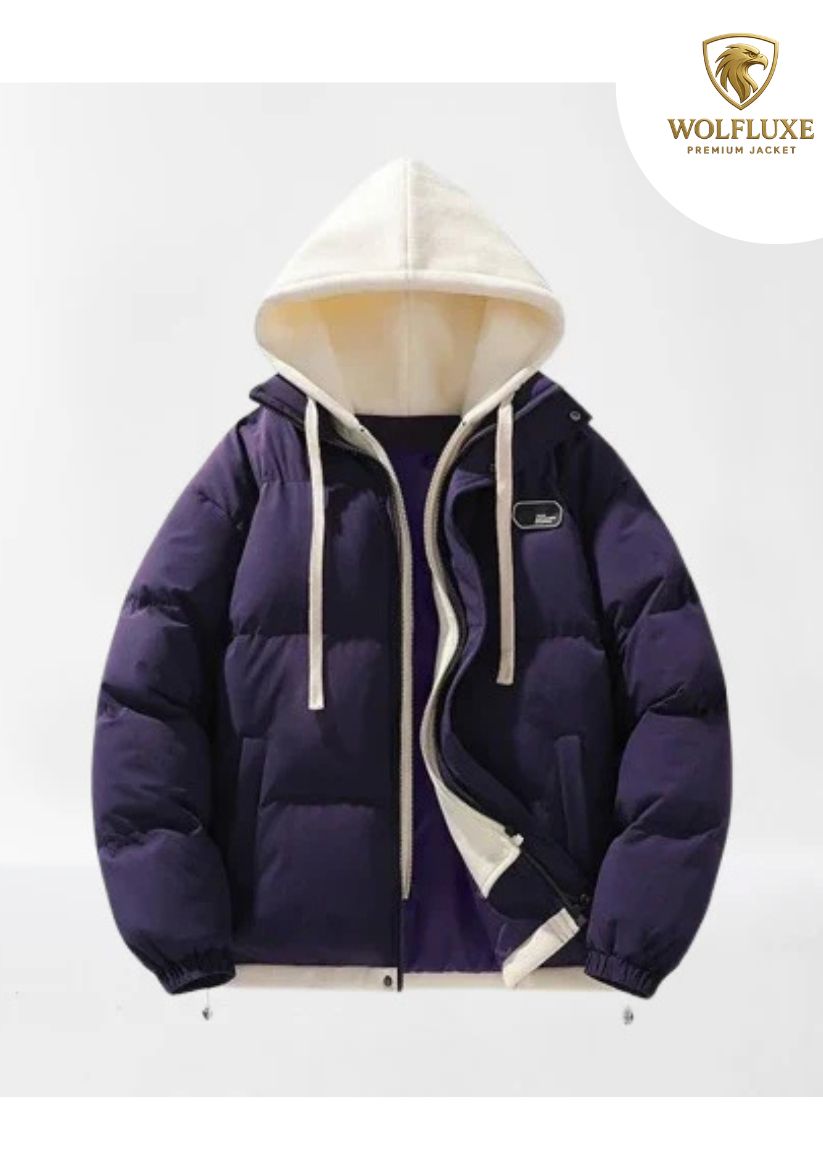 New Men’s Korean Trendy 2-Piece Hooded Puffer Jacket