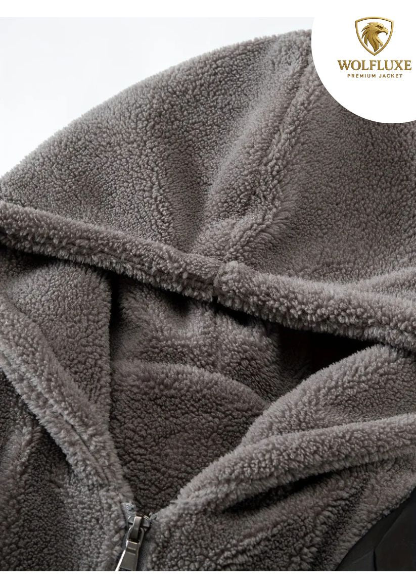 Winter Windproof Men's Faux Jacket Casual Polyester Coat with Detachable Hood Zip-Up Front Long Sleeves & Pockets Winter Clothes