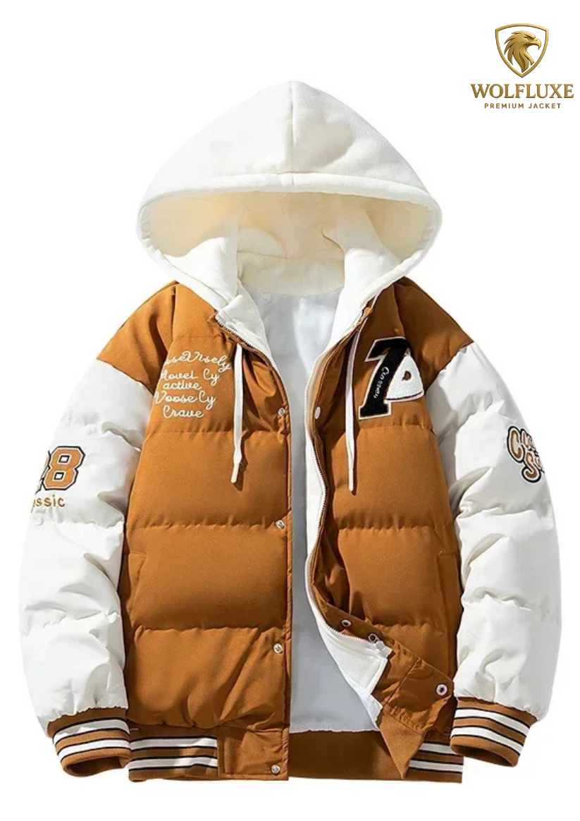 2024 Winter Men's Jacket Japanese Harajuku Fake 2 Pice Thickened Down Cotton Padded Coat Fashionable Student Warm Baseball Parka