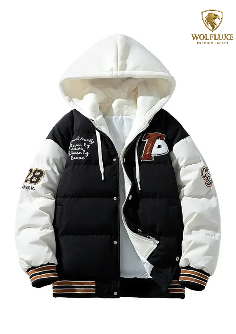 2024 Winter Men's Jacket Japanese Harajuku Fake 2 Pice Thickened Down Cotton Padded Coat Fashionable Student Warm Baseball Parka