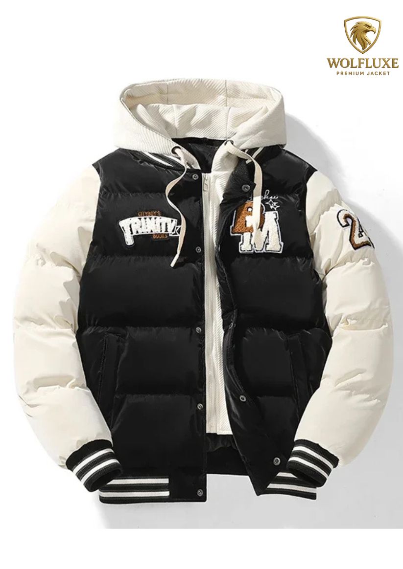 Men’s Winter Sports Cotton Jacket – Fake 2-Piece Style