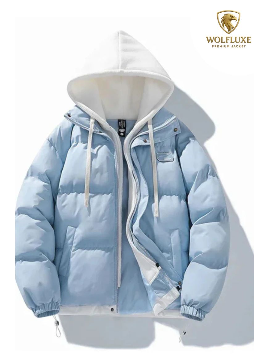 New Men’s Korean Trendy 2-Piece Hooded Puffer Jacket