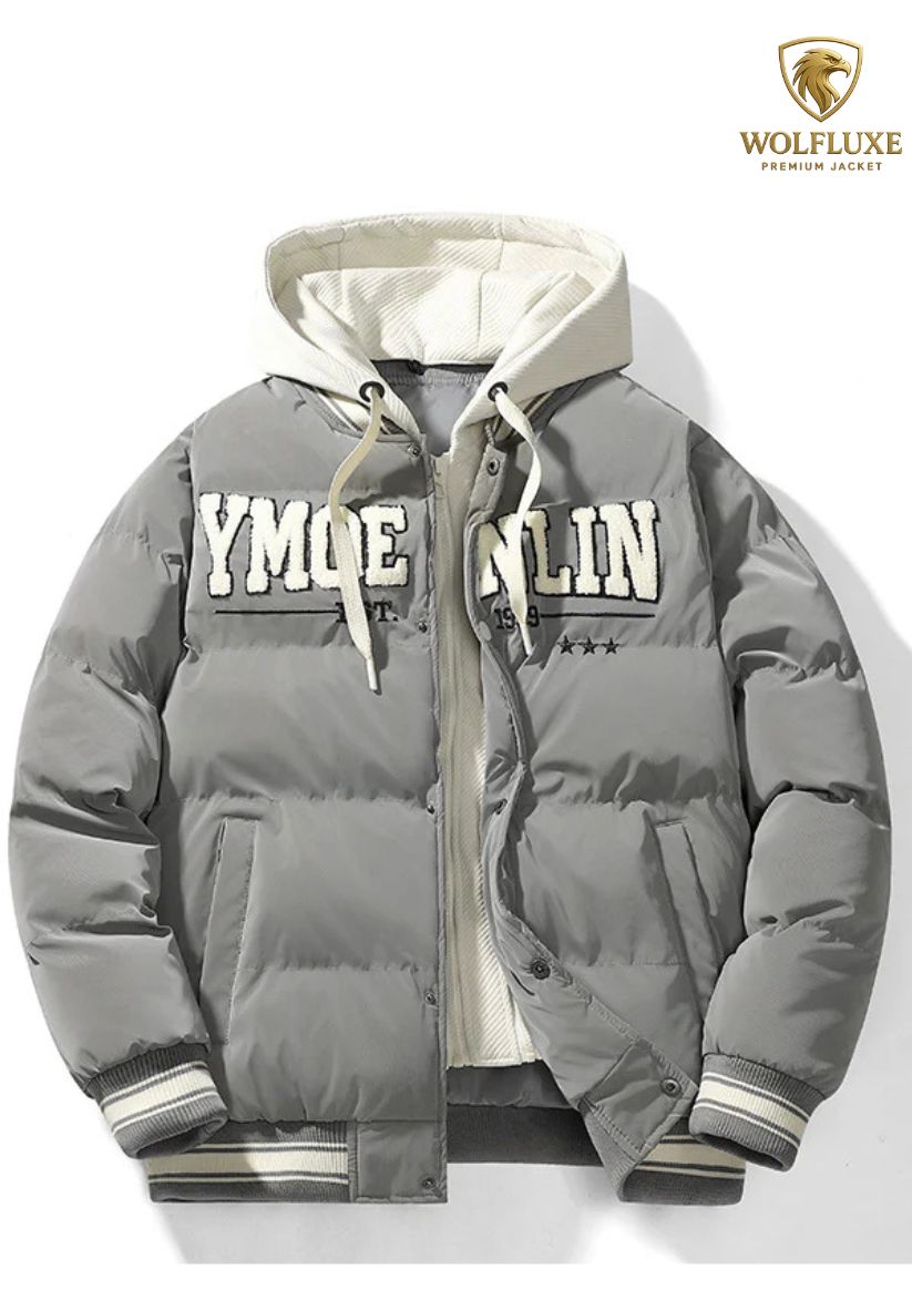 Men’s Big Size Stand Collar Parka – Thick Warm Fleece Bomber Jacket