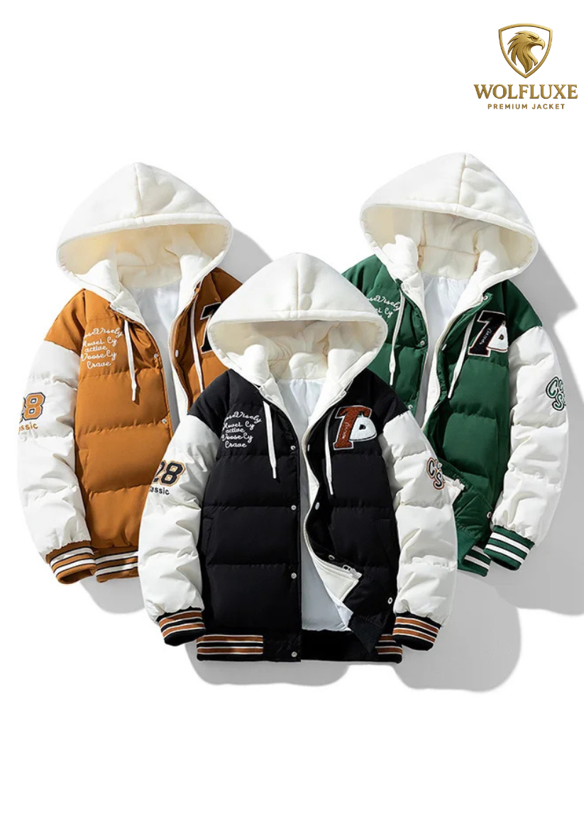 2024 Winter Men's Jacket Japanese Harajuku Fake 2 Pice Thickened Down Cotton Padded Coat Fashionable Student Warm Baseball Parka