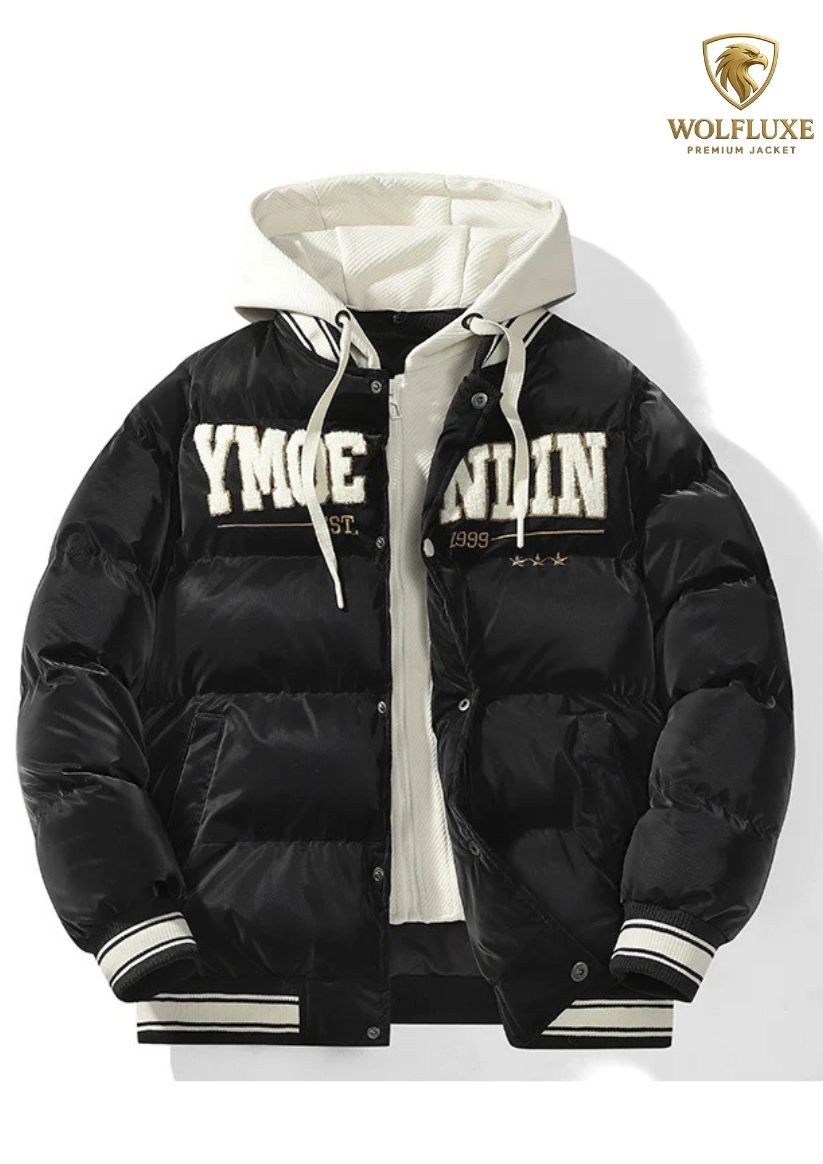 Men’s Big Size Stand Collar Parka – Thick Warm Fleece Bomber Jacket