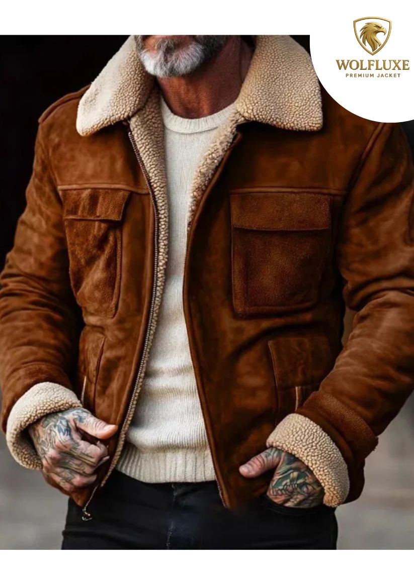 Winter Men's Lapel Zipper Cotton Jacket Coat Retro Solid Color Warm Fake Pocket Zipper Men's Casual Jacket Coat Top Streetwearg
