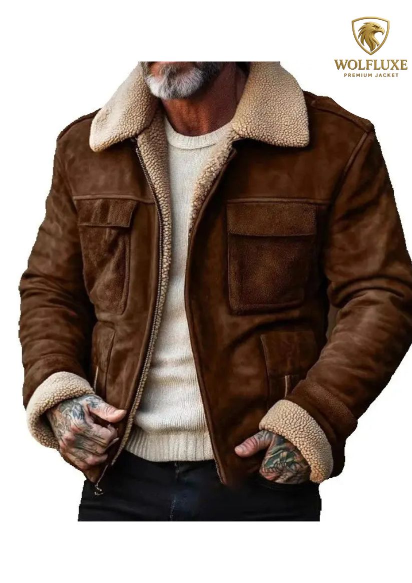 Winter Men's Lapel Zipper Cotton Jacket Coat Retro Solid Color Warm Fake Pocket Zipper Men's Casual Jacket Coat Top Streetwearg